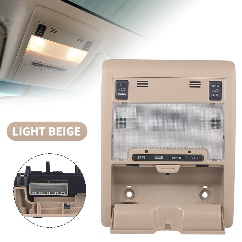 

Front Interior Roof Ceiling Reading Light For Toyota Land Cruiser LC200 2008 2009 2010 2011-2018 With Sunroof Control Switch 1pc Light Beige