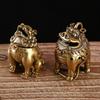 Antique Mythical Beast Figurines Small Incense Burner Retro Brass Hollow Incense Holder with Cover Home Decors Sandalwood Censer