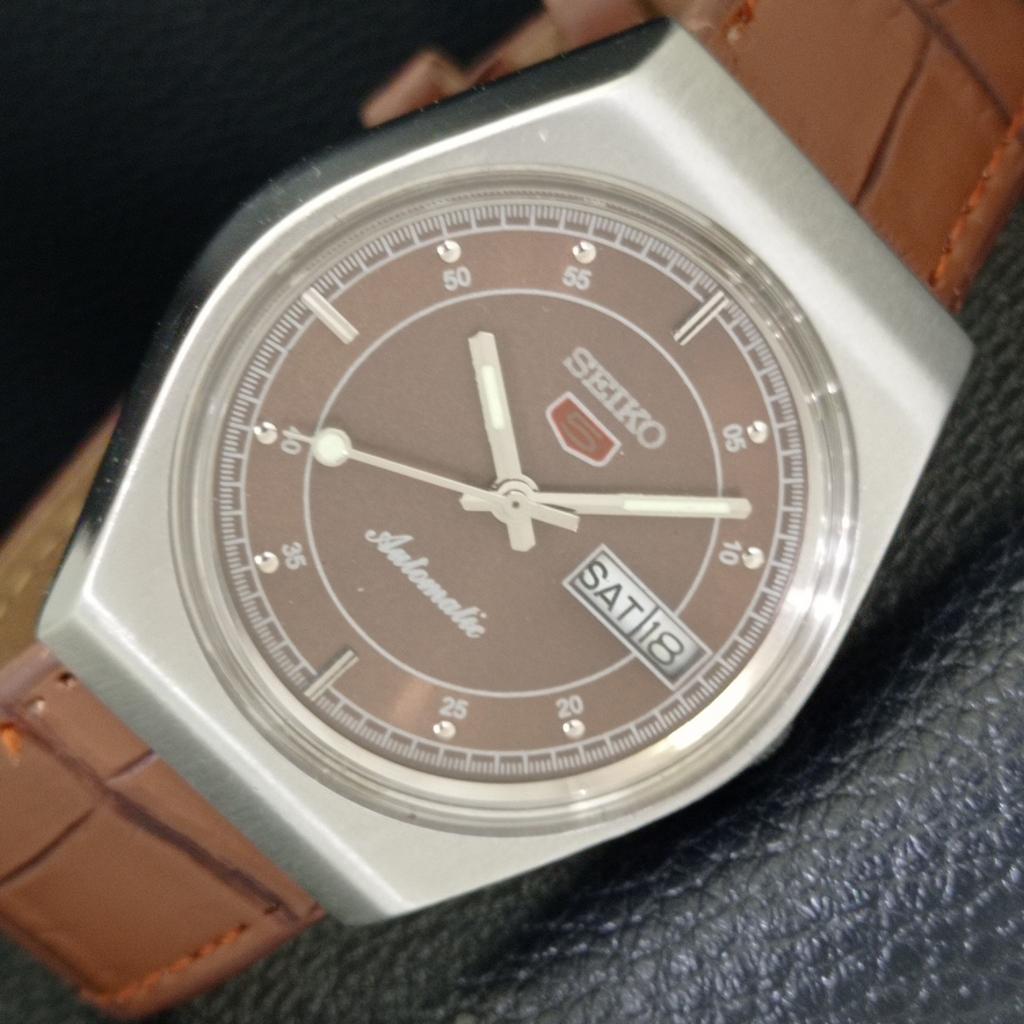 JAPAN VINTAGE SEIKO 5 AUTOMATIC 6309A MENS BROWN COLOR DIAL WATCH a701532-5 R206b-a701532