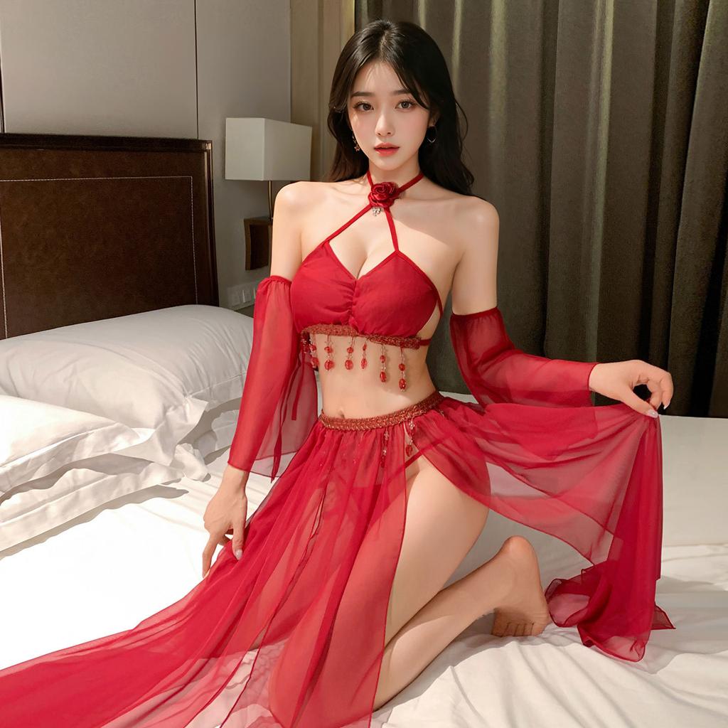 Lace Hanfu Cheongsam Lingerie Set - Seductive Cosplay Underwear for Intimate Moments