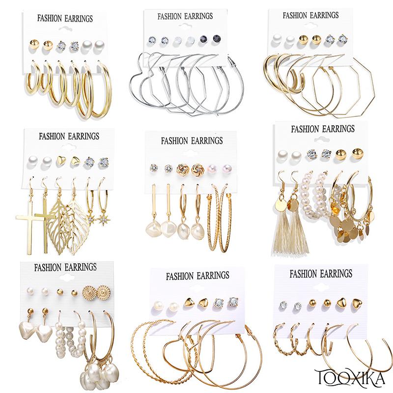 

Набор серег с кисточками Tooxika из акрила из искусственного жемчуга в форме круга