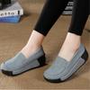 Women Cow Suede Slip-on Loafers Fashion Platform Shoes Wedge Heels Ladies Casual Shoes for Working Walking Traveling