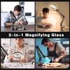 10X LED Magnifying Glass with Magnetic Base 3 Color Modes Adjustable Soldering Station with Stand for Electronics/Jewelry Repair