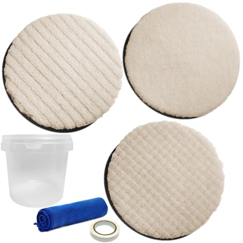 

KōGU BASE Полировальный круг 125 мм Набор Шерстяной Полировка Кузова Автомобиля Грубый Средний Финишный 3 шт. Жесткий Кейс Полотенце Маскировочная Лента