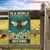 Metal Poster Wall Art Bee Kind Rustic Vintage Living Room Decor