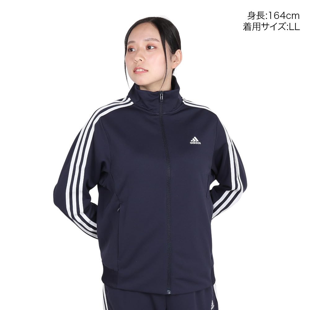 Adidas KTX40 Legend Ink Double Knit Track Top with Size L Women's (JG3797) Loose-Fit 3-Stripes,