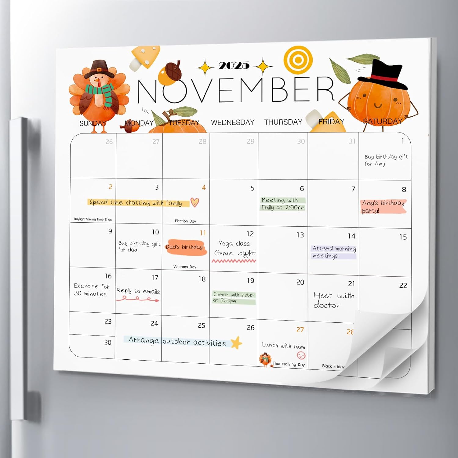 Delightful Magnetic Fridge Calendar 2026-2027 magnetic calendar for refrigerator - Monthly Calendars for Easy Organizing