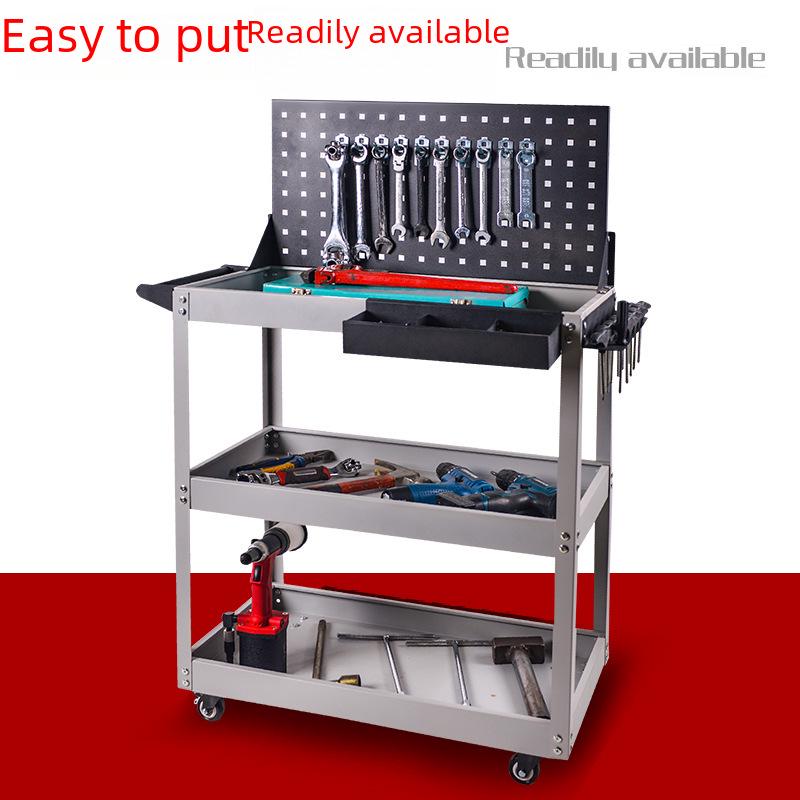 Bolin Three-Layer Mobile Tool Cart with Steering Brake and Storage