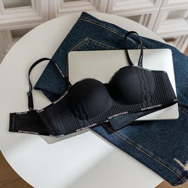 Soutiens-gorge sans couture sexy pour femmes Soutiens-gorge de sport simples uni Dos nageur Beauté Filles Mode Soutiens-gorge Noir Beige Sous-vêtements pour Femme Lingerie Mode Soutiens-gorge pour Dame