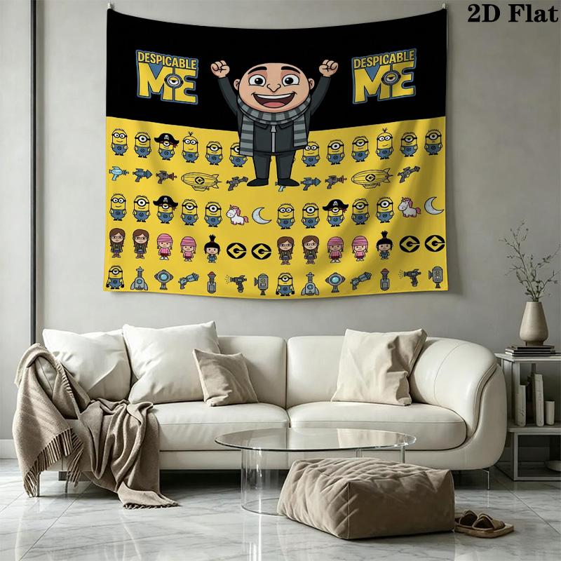 Despicable Minions Wall Tapestry Aesthetic Wall Hanging Printed Fabric Blanket Decorative Tapestries For Bedroom Living Room Home Decor