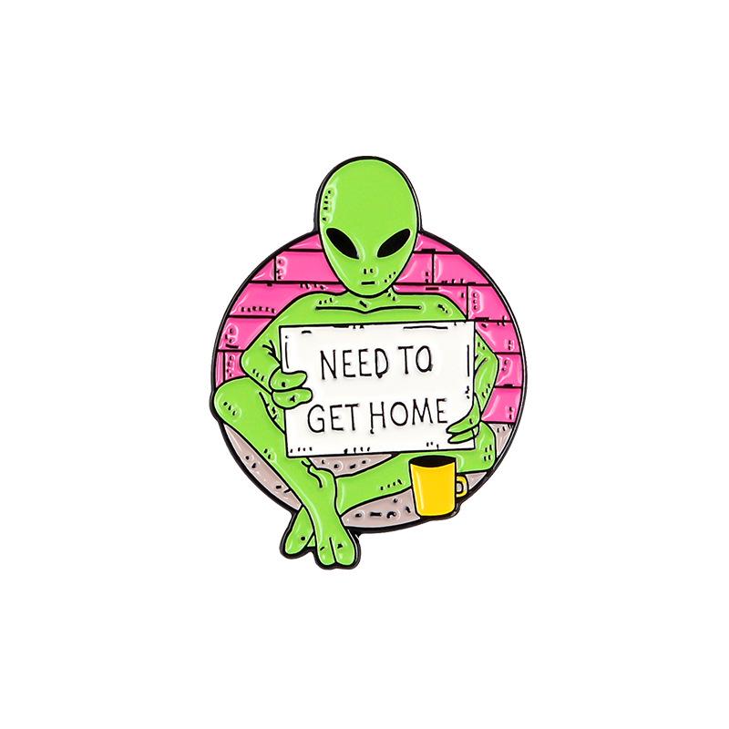 Trendy Alien Enamel Pin:  Lonely Alien Needs to Get Home