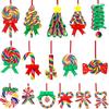 16Pcs Colorful Mini Christmas Candy Cane Ornaments Christmas Hanging Decorations  New Year Party