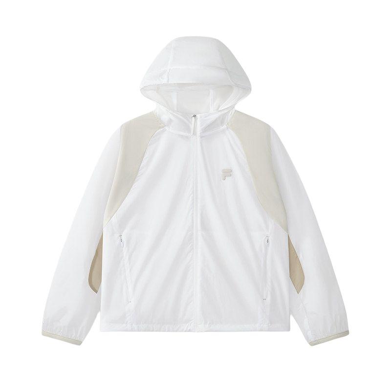 

Fila Fusion Urban Tech Series Куртка с капюшоном и цветовыми блоками, охлаждающая, с защитой от солнца, женская, куртки, облачно-белая, T11W521706F-WT S