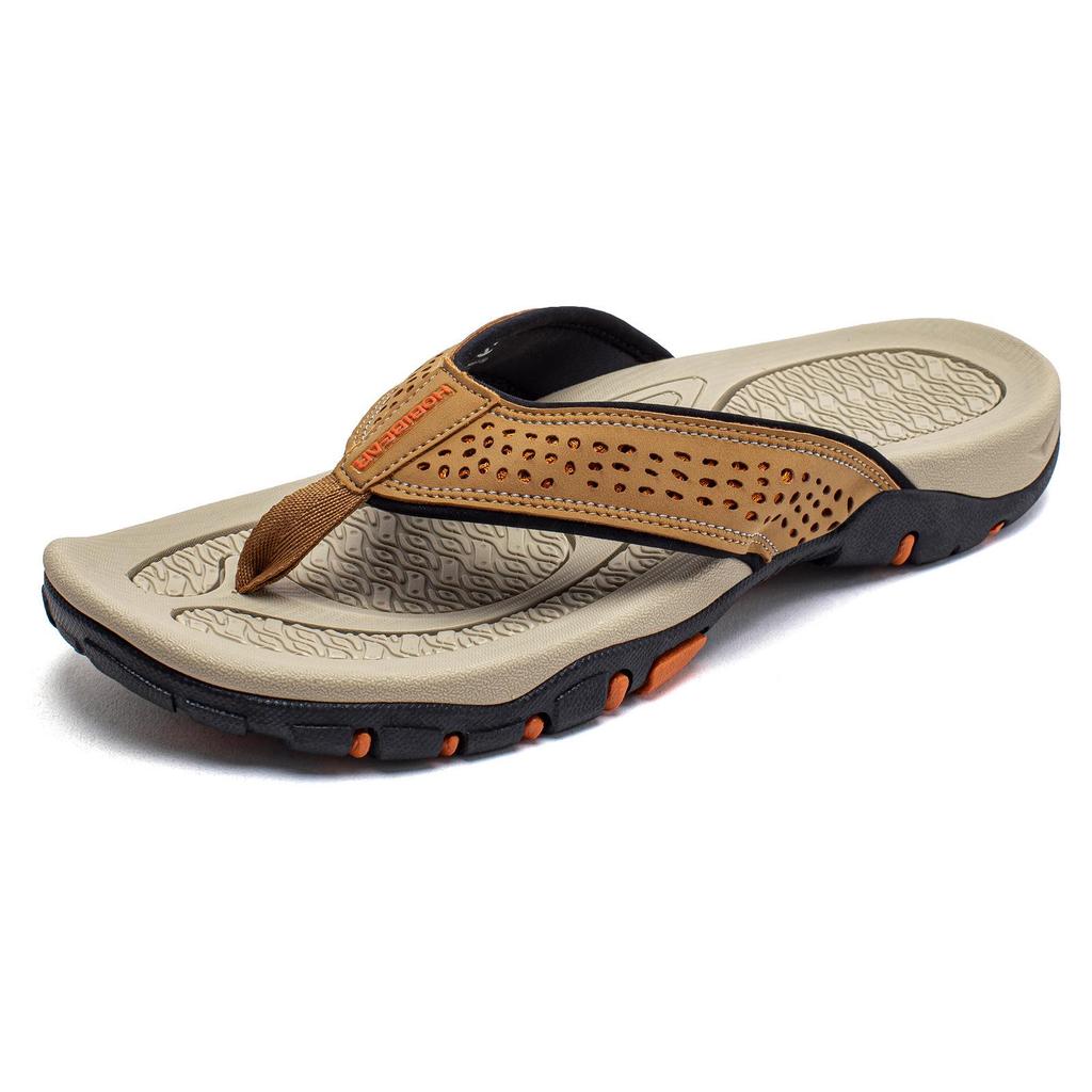 HOBIBEAR Herren Sommer-Flip-Flops mit Fußgewölbeunterstützung und dicker Sohle für den Außenbereich, Strand oder Zuhause.