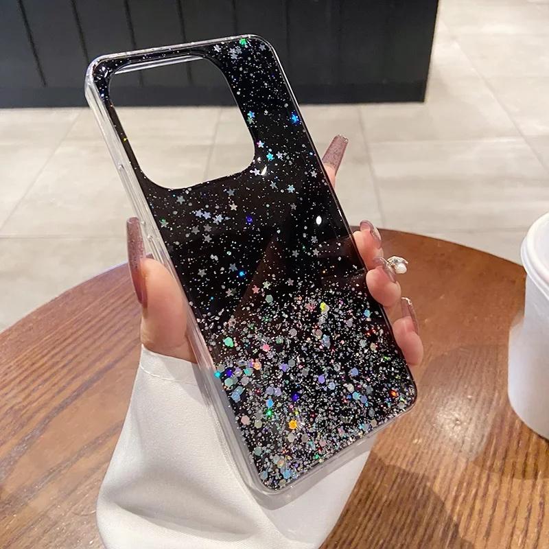 For Samsung Galaxy S20 S20Plus Plus S20FE FE S20Ultra Ultra S11 S11E S10 Lite S10E S9 Glitter Star Sequin Clear Thin Soft Case