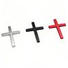 3D Metal Black Chrome Red Christian Cross Car Rear Trunk Sticker Emblem Fender Side Badge Decal for Auto Exterior Accessories