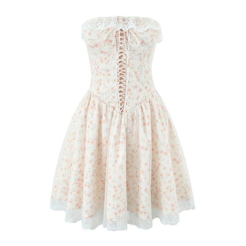 

Сад Моне Вьетнам Нишевый французский стиль Первая любовь Девичий стиль Лямка Сетка Милый Цветочный А-силуэт Платье-труба Monet Garden L