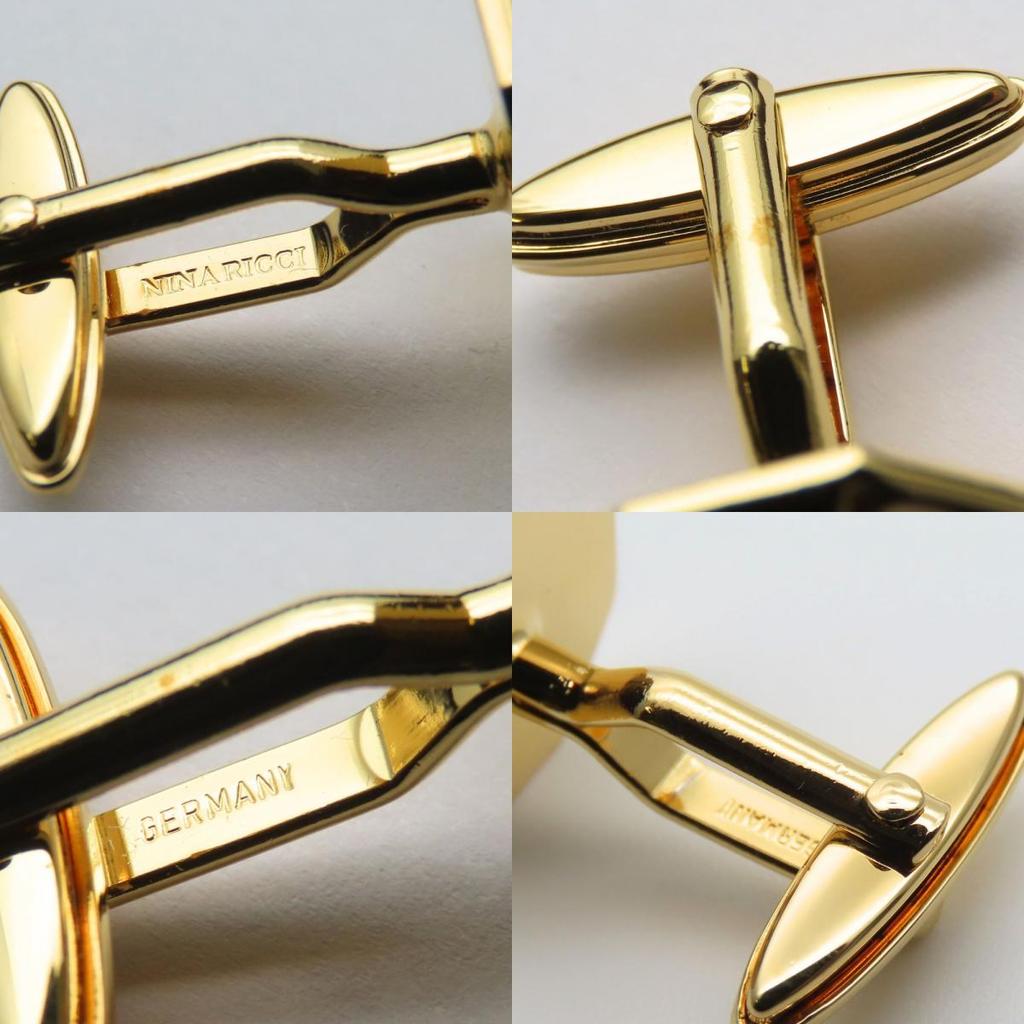 Used NINA RICCI Cuffs Tie Pin Set Metal Gold Silver Suit