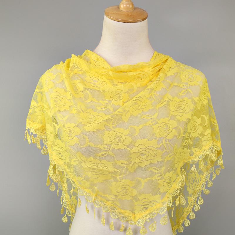 Embroidered Triangle Scarf For Church Shawl Catholic Church Prayer Shawl Sheer Floral Spanish Mantilla Lace Veil Wedding Cape