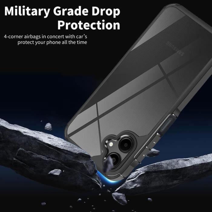 Coque de protection - BOOLING - Samsung Galaxy A06 - Antichoc - Silicone Noir - Dos Transparent PC