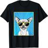 Chihuahua Portrait Pop Art Dog with Sunglasses T-Shirt for Men Women Kids