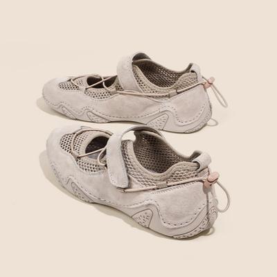 Cuero~ zapatos individuales de plataforma versión realzada de 3 cm zapatos Mary Jane huecos zapatos de ballet de mujer 2025 verano nuevo