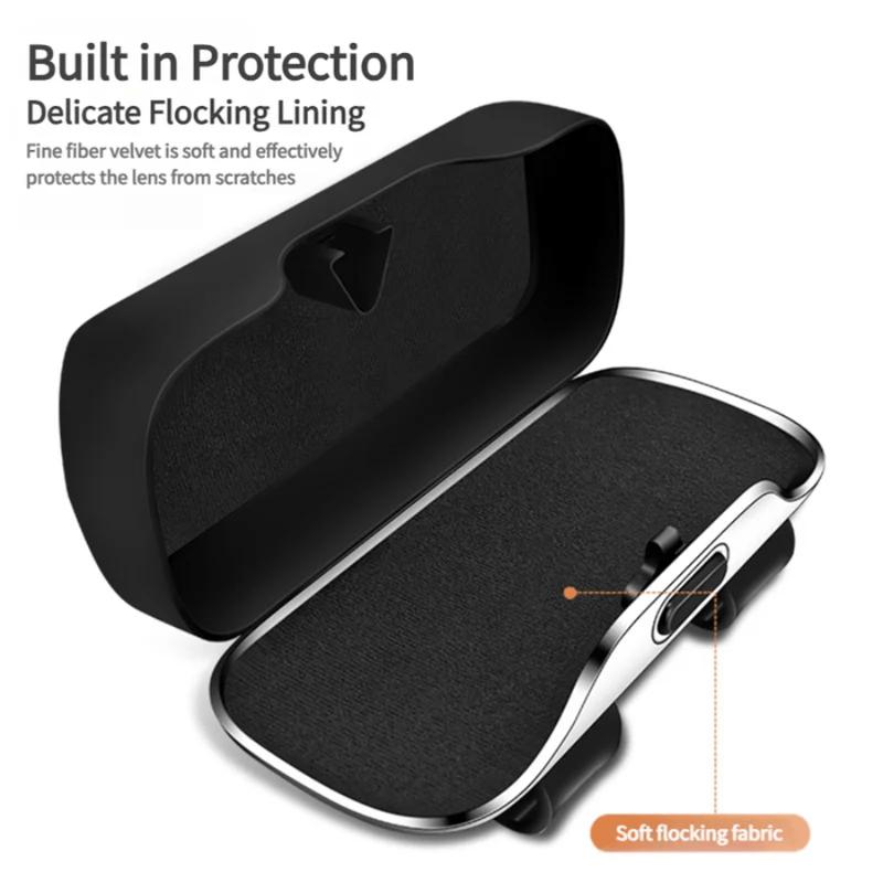 Universal Car Visor & Dashboard Sunglasses Holder – One-Hand Quick Clip, Scratch & Shockproof Eyewear Case Car Storage Organizer
