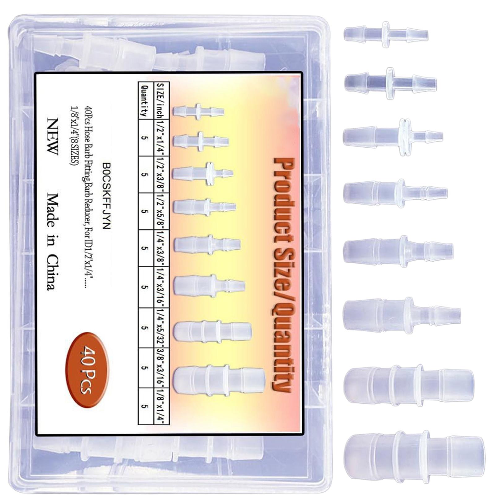 

40Pcs Sturdy Plastic Hose Adapters Temperature Resistant Fittings for Hydraulic Systems Plumbing Projects Supplies