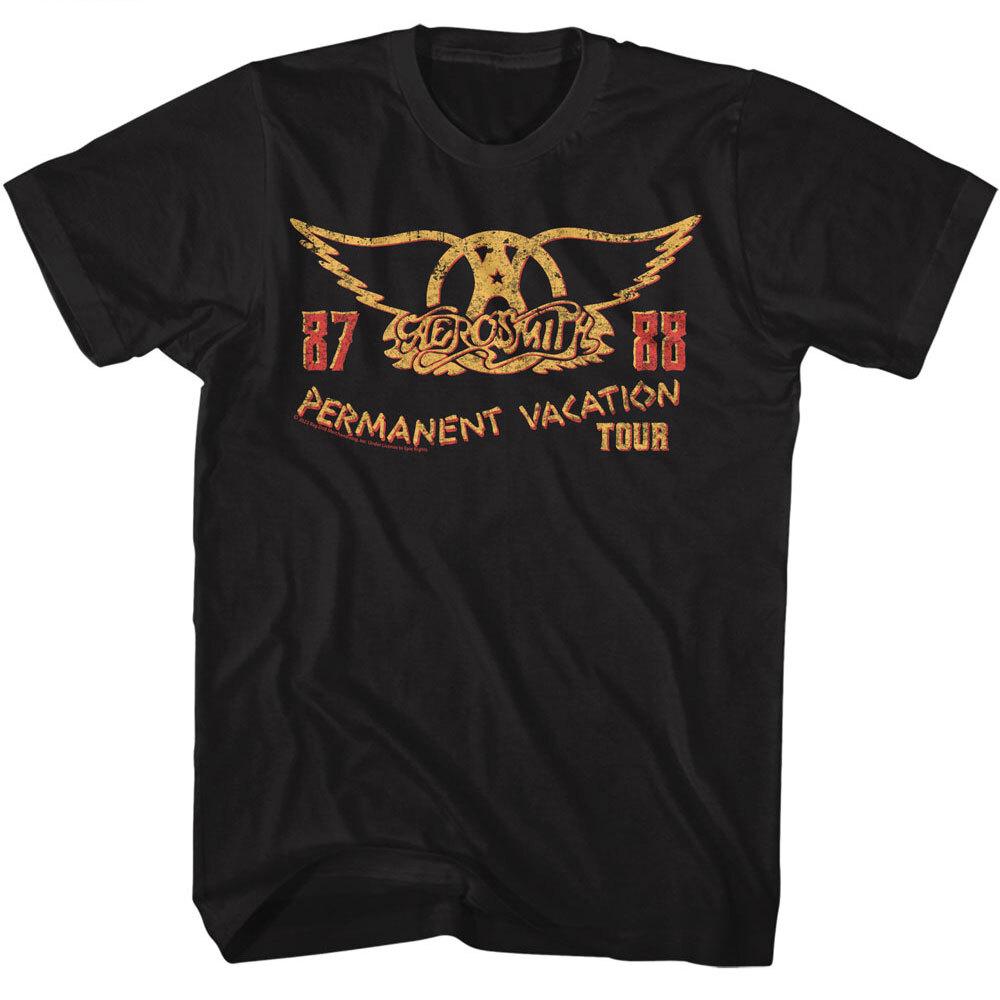 Aerosmith Permanent Vacation Tour 87-88 Men T Shirt Rock Band Music Merch XL