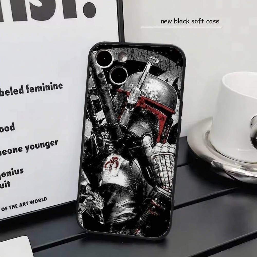 Disney The Mandalorian for iPhone 15 16 14 Plus 13 12 11 17 Pro Max 17 Air Black Soft Phone Cover