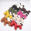 1 Piece Charm Leather Animal Keyfob Cute  Women Men'S Cartoon Horse Keychain Car Keyring Bag Pendant For Friends Gifts