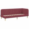Corner Bed Frame Burgundy 80 X 200 Cm Fabric