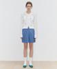 Sinun Ribbon Pleats Skirt (Blue)