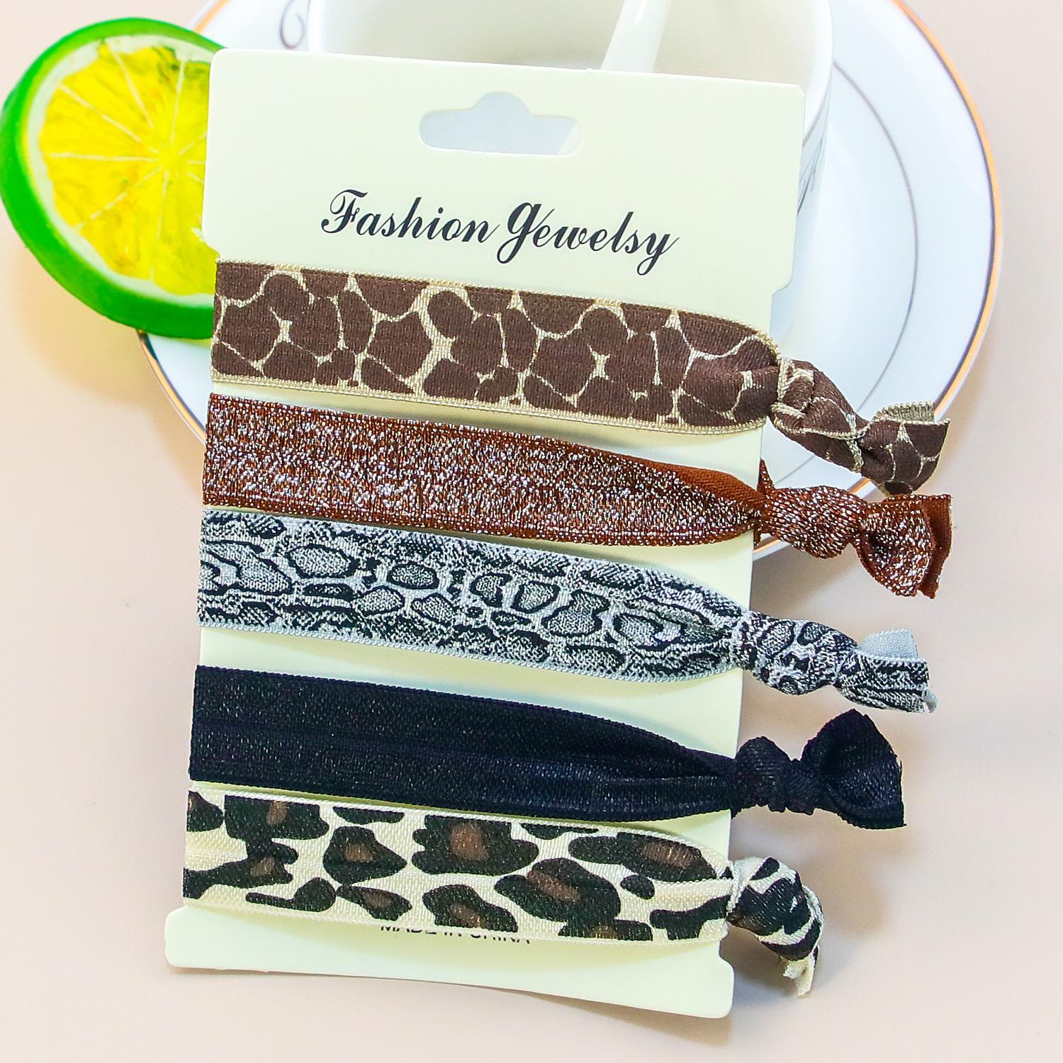 

5 шт./набор Эластичные резинки для волос для девочек Милые леопардовые повязки на голову Резинки для волос с принтом Повязки для волос Держатель для хвостика Аксессуары для волос