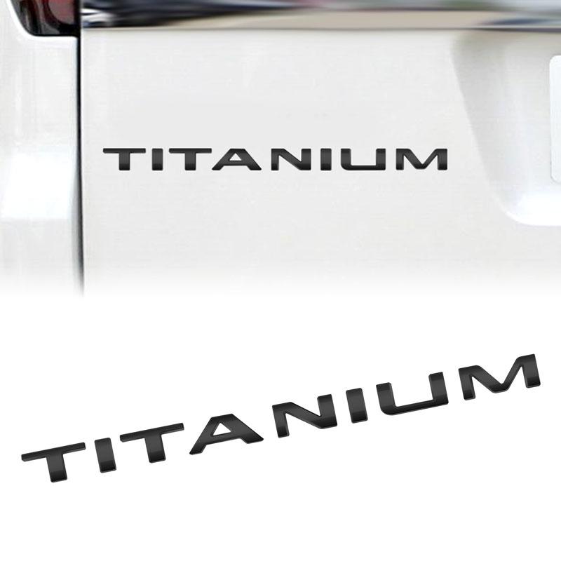 QFKB5 3D Chrome Metal Silver/Black Car Fender Trunk Rear Emblem Sticker For Ford TITANIUM Fiesta Focus Mondeo Edge Kuge Car Styling