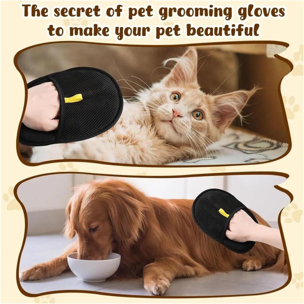 Pet Hair Removal Gloves for Cats and Dogs - Reusable 3-Pack, Effective for Carpets and Sofas, B-Glove Model