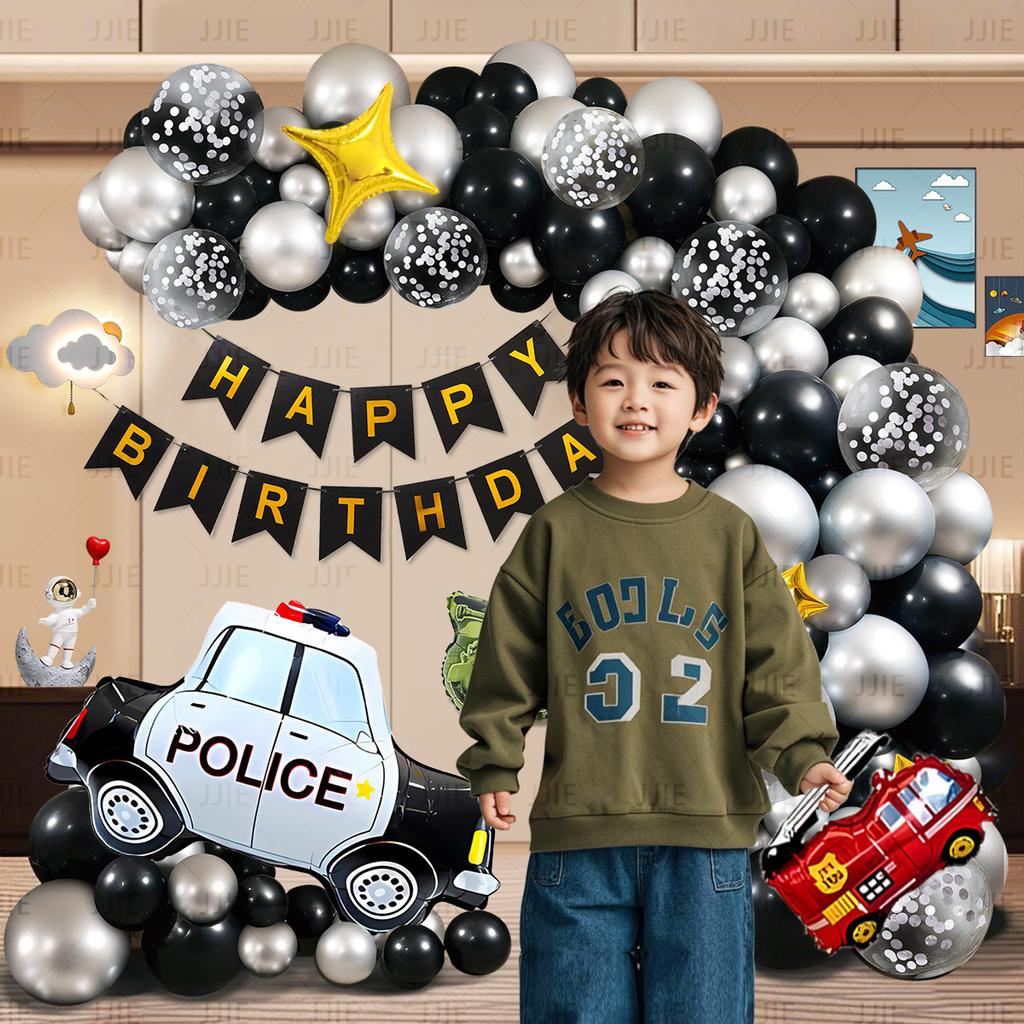 Internet Celebrity Boy Girl Cartoon Balloon Chain Scene Arrangement Party Balloon Decorations Birthday Ceremony Feeling Background Wall