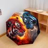 1 PC Automatic Folding Umbrella - Yin Yang Tigers Pattern, Portable & Foldable Design with 8 Ribs, Christmas Birthday Gifts