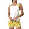 Tankini Swimsuit for Women Two Piece Modest Bathing Suit with Floral Tank Top and Boy Shorts for Tummy Control