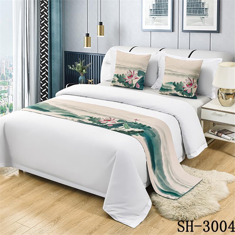 Landscape Painting Bed Flags Bedroom Decoration Bed End Scarf Hotel Household Dustproof Decorative Cloth Home Textiles Household Goods Pillow Cover
