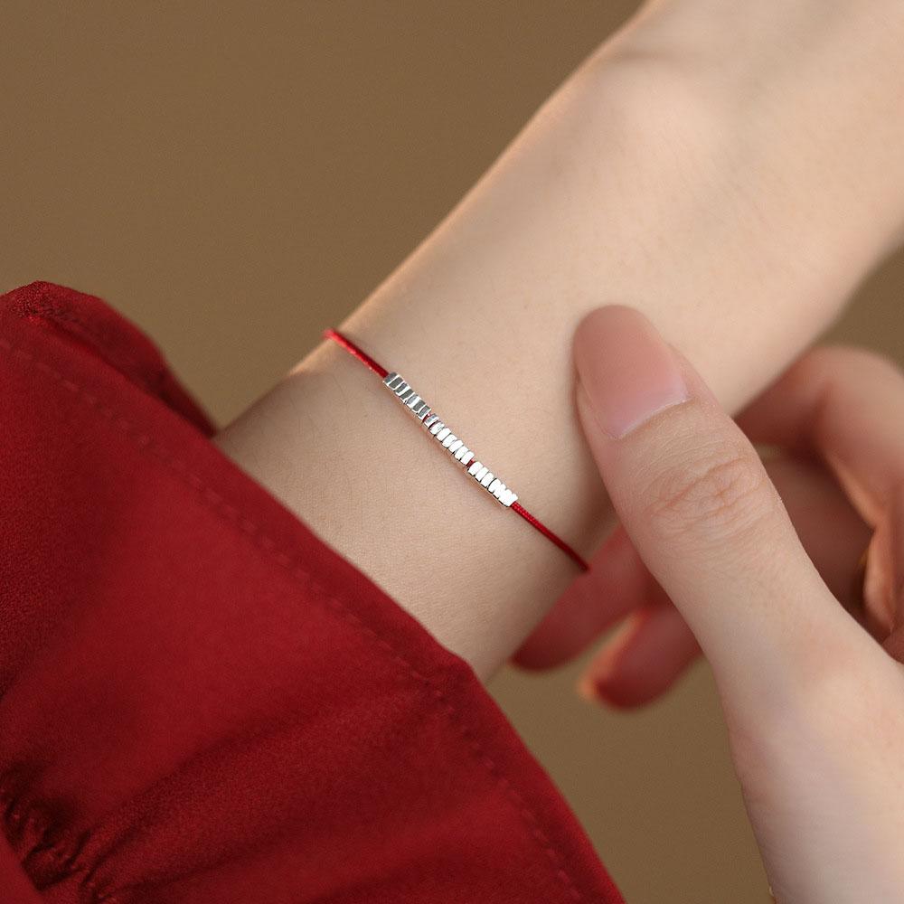 Unique Design S925 Sterling Silver Beads Red Rope Bracelets Jewelry for Women Girls Gift Accessories YB-XY-865