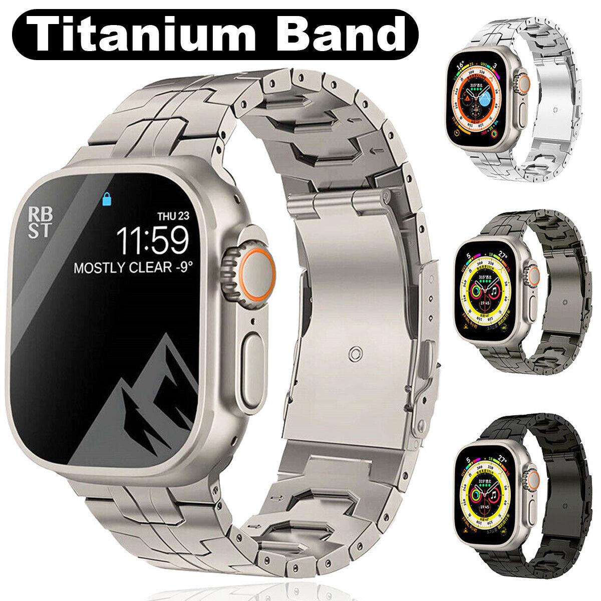 

Титановый ремешок для часов для Apple Watch 9 8 7 6 5 SE Ultra 1 2 44/41/45/49 мм, роскошный мужской спортивный ремешок