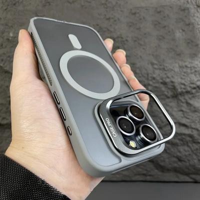 מעמד טבעת מתכת לעדשה יוקרתית Magsafe טלפון מגנטי נרתיק לאייפון 15 12 13 14 11 Pro Max כיסוי רך למצלמה מזכוכית