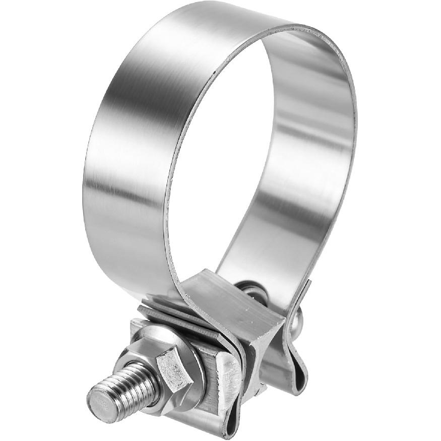 HARFINGTON 410 Stainless Steel Exhaust Clamp 2.48" Butt Joint Narrow Band Muffler Seal Exhaust Narrow Lap Butt Clamps for Pipes Muffler Converters
