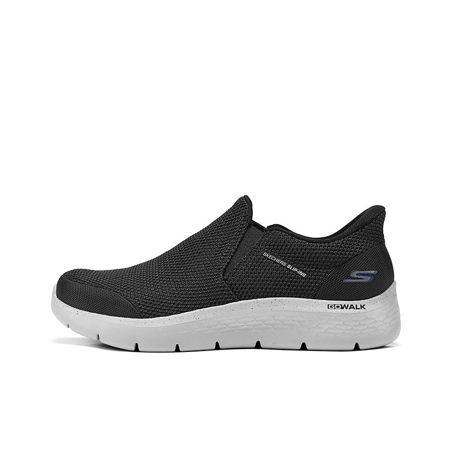 Skechers Слипоны Удобные Дышащие Низкие Повседневные Кроссовки Мужские Черный Белый 216333-BLK 40