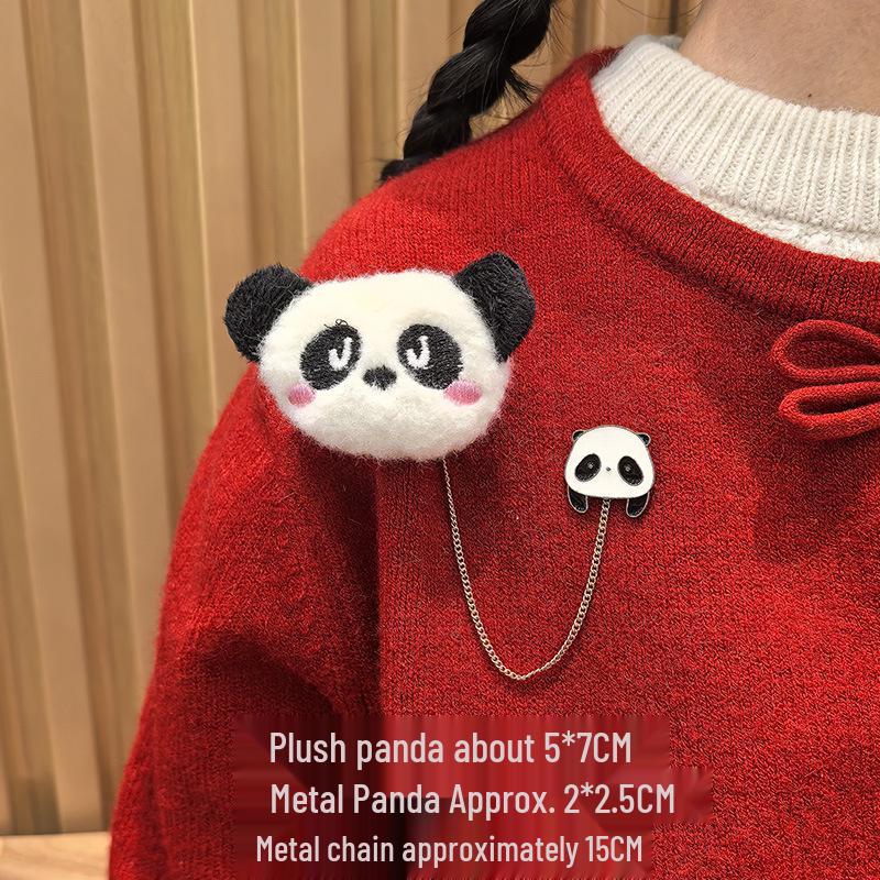 Cute Red Panda Plush Brooch - Backpack Pin Badge for Students & Couples - Birthday Gift Accessory for Women