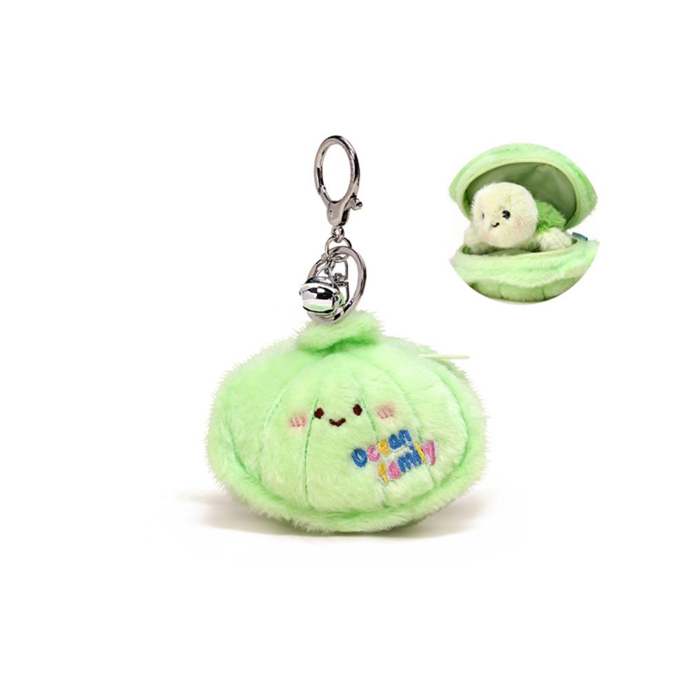 Kawaii Ocean Animal Plush Keychain Simulation Small Turtle Pendant Fluffy Whale Keyring  Children