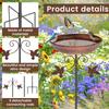 Garden Birdbath Vintage Standing Birdbath or Birdfeeder Bird Bath Feeder Bowl for Yard Patio Outdoors Garden Iron Pedestal Stake
