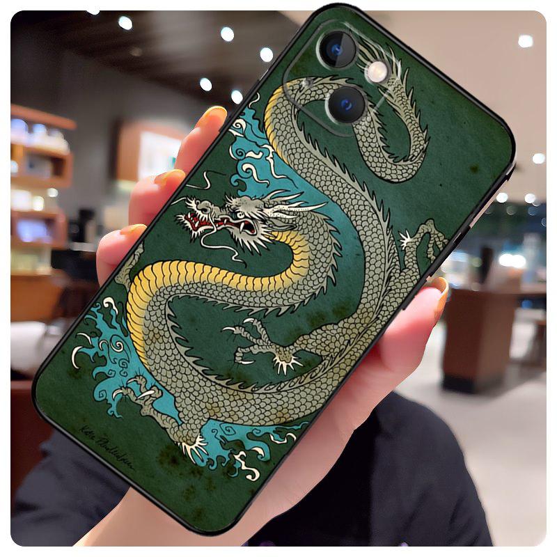 Chinese Dragon Case For iPhone 16 Pro Max 14 13 12 11 15 17 Pro Max mini 15 16 Plus 16e 17 Air Phone Cover