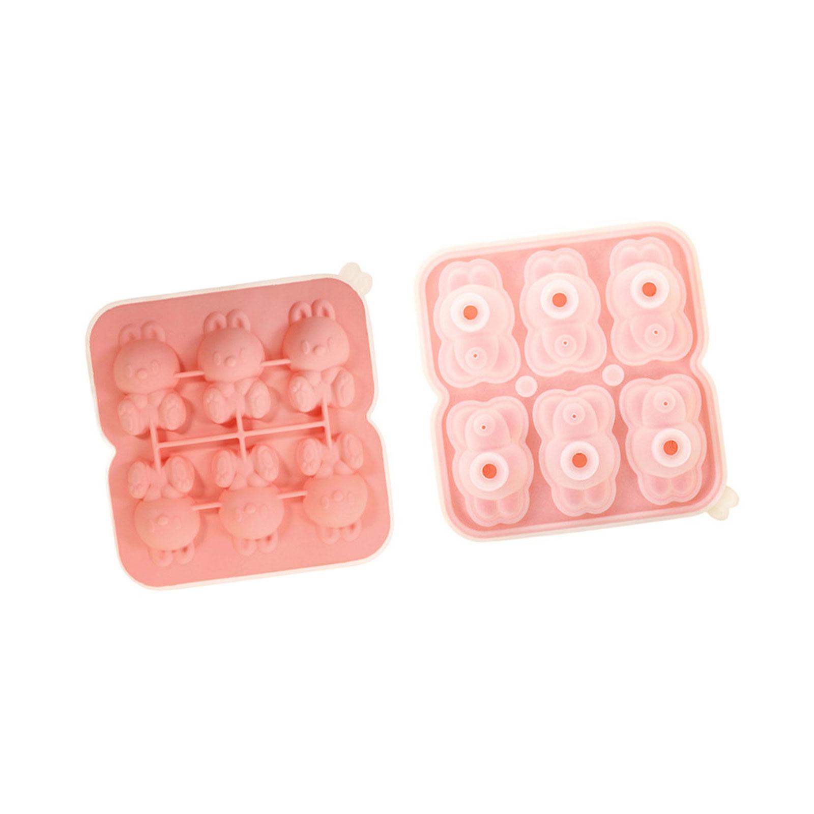 

Food Grade Silicone Ice Tray Lovely Rabbit Shape Ice Mold Reusable Ice Maker Making Tool for Soup Freezers Wine Juice розовый